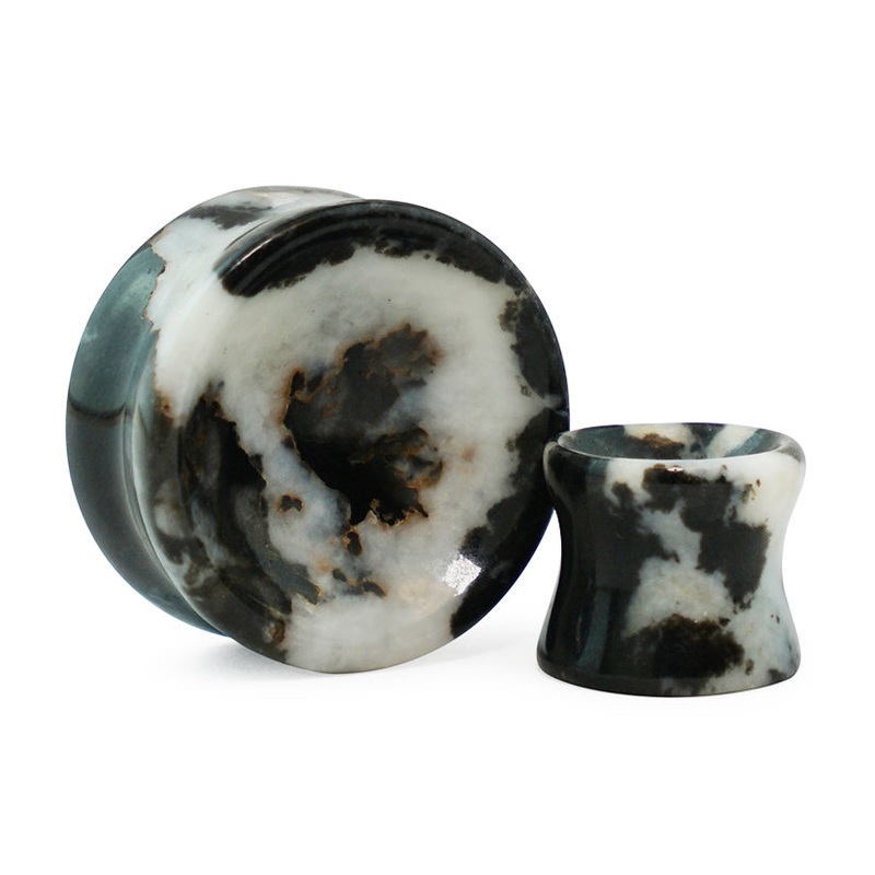 Zebra Jasper Stone Plugs 8G (3mm) (pair)