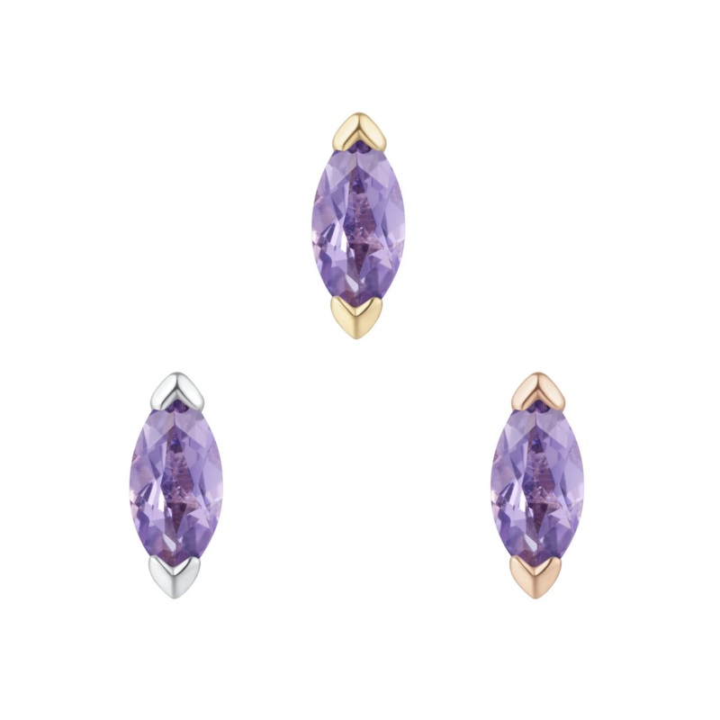 Zuri Amethyst From Buddha 14K Yellow Gold 1.5x3mm