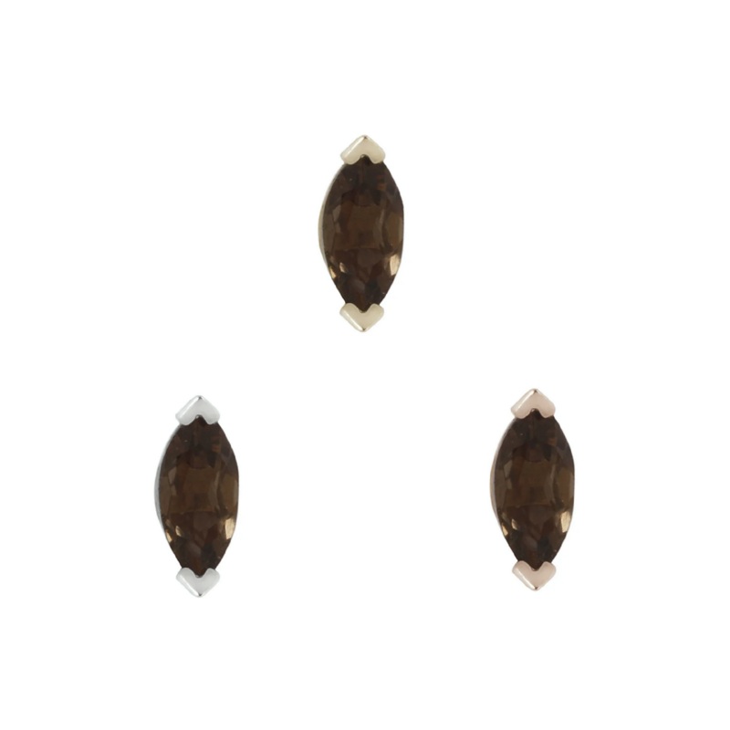 Zuri Smoky Quartz Prong From Buddha 14K Yellow Gold
