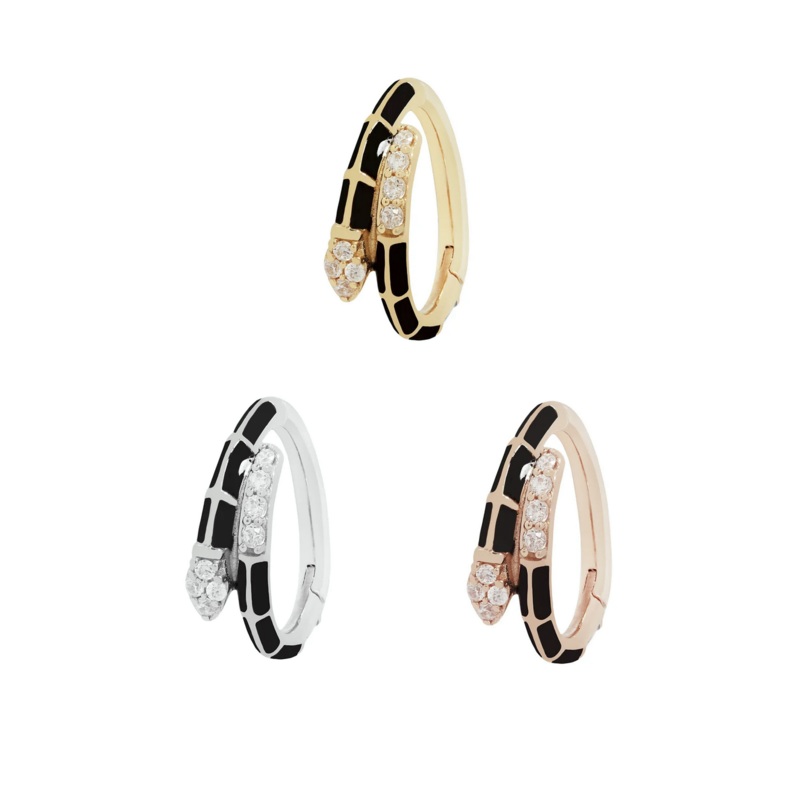 Anti-hero Clicker with CZ and Enamel From Buddha 14K Yellow Gold