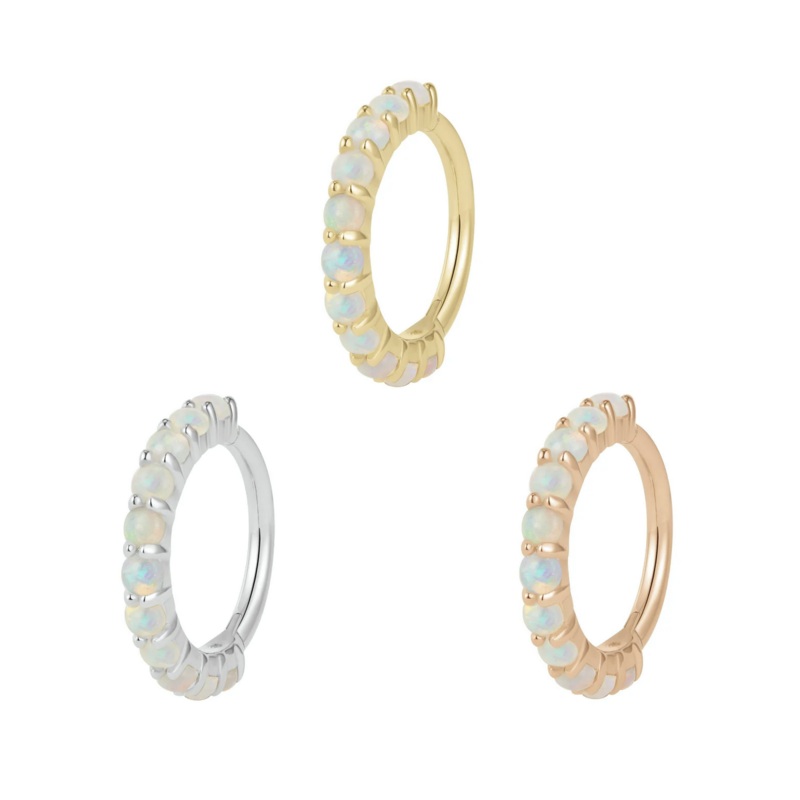 Lillia Clicker with Opal From Buddha 14K Yellow Gold 1/4″