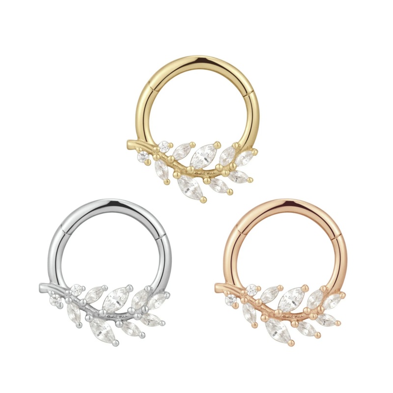 Wild Soul Clicker with CZ From Buddha 14K Yellow Gold