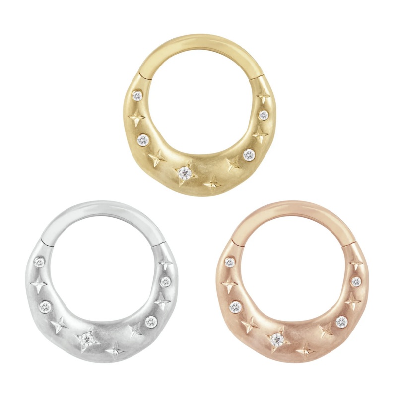Wishful Thinking Clicker with CZ From Buddha 14K Yellow Gold 5/16″