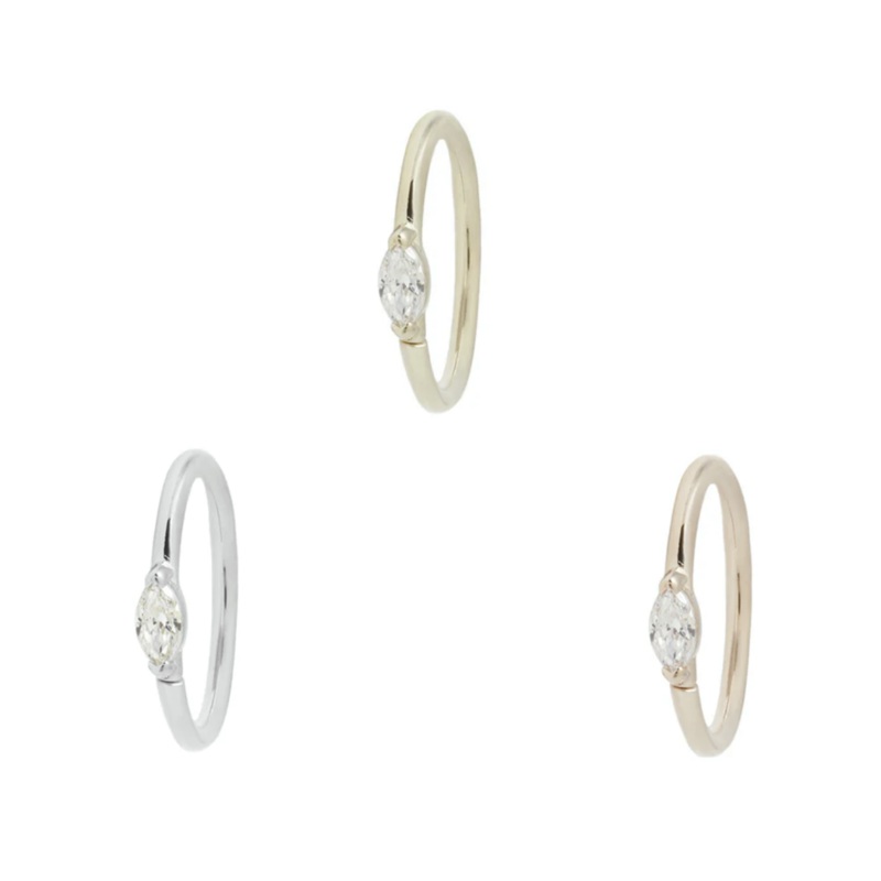 Zuri Seam Ring with CZ From Buddha 14K Yellow Gold 18g 3/16″
