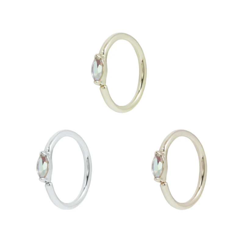 Zuri Seam Ring with Mercury Mist Topaz From Buddha 14K Yellow Gold