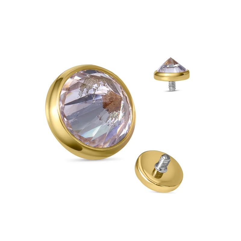Dermal Bezel with Gem from Norvoch 14K 2MM Yellow