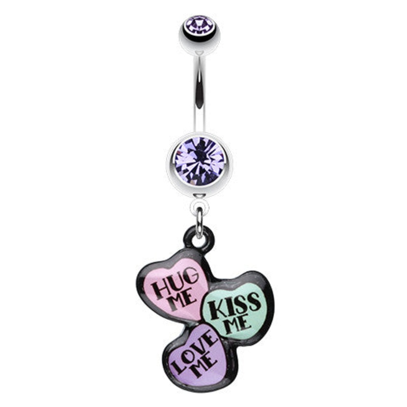 Hug Kiss Love Candy Belly Bar Rainbow