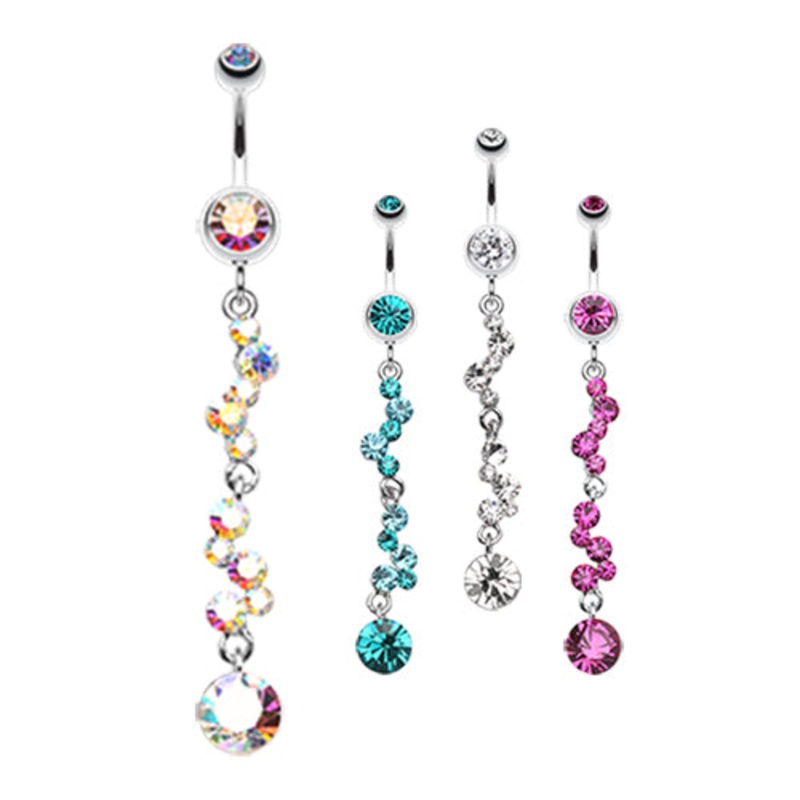 Kinked Kiki Belly Dangle Aurora Borealis