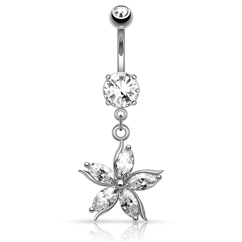 Antoinetta Daisy Petal Belly Ring Crystal