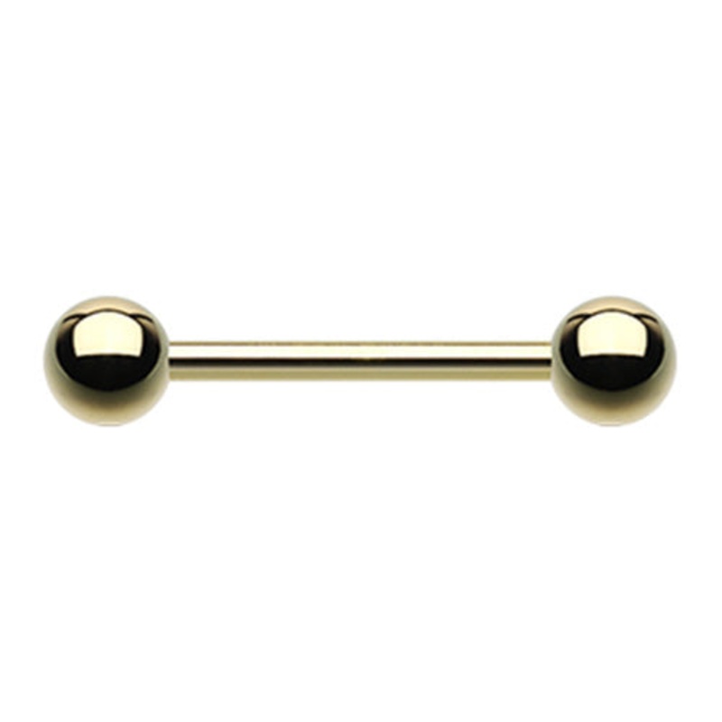 Classic Barbell Body Jewellery with Gold Plating 1/4” (6mm)