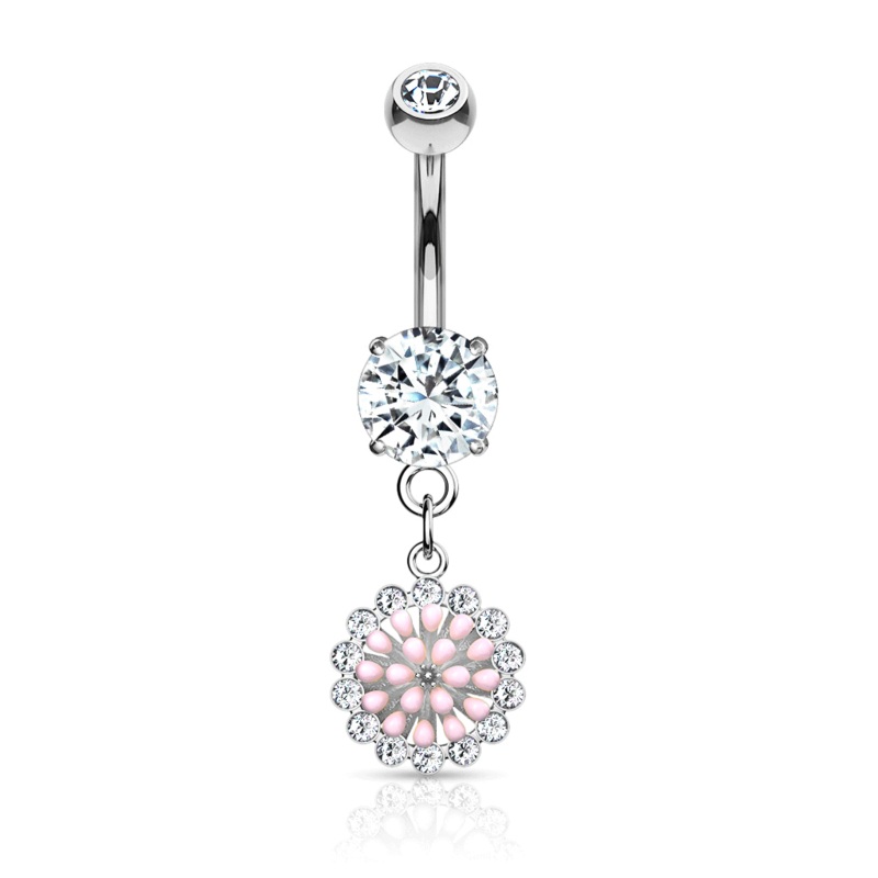 Zara Petal Navel Ring Pink