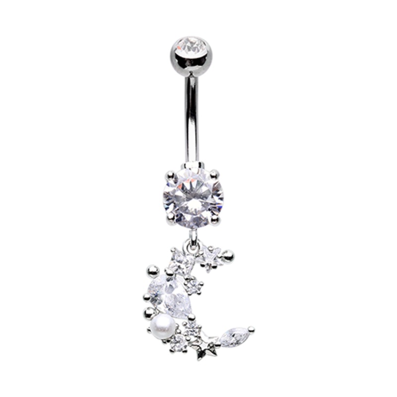 Alikae Oceanic Moon Belly Dangle Crystal