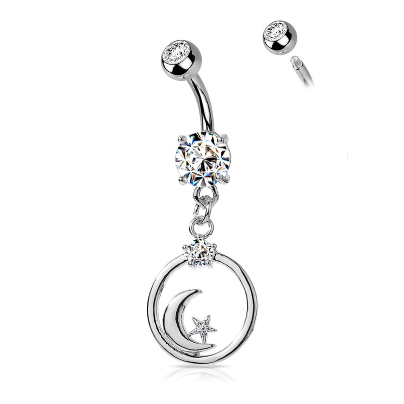 Alla Luna Belly Button Dangle Crystal