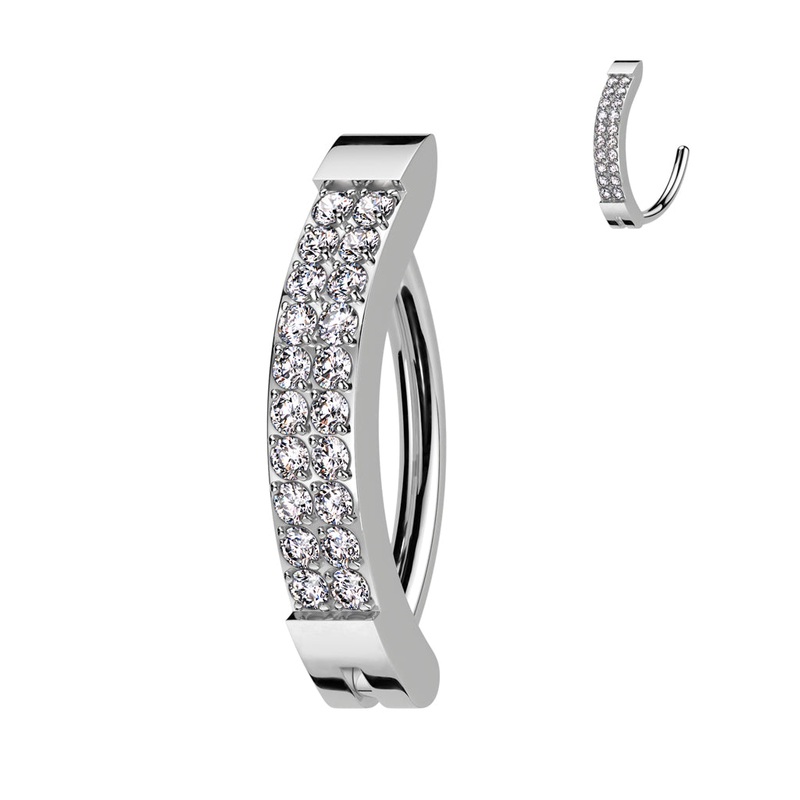Implant Grade Titanium Double Line Paved Luxe Belly Huggy 3/8” (10mm)
