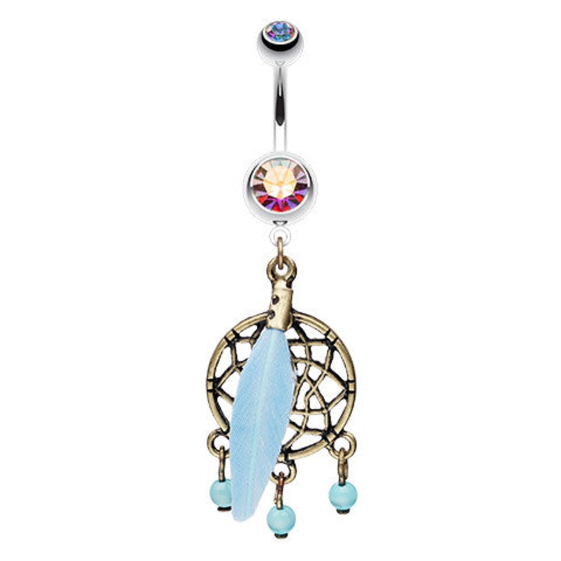 Vintage Dreams Belly Button Ring Aurora Borealis