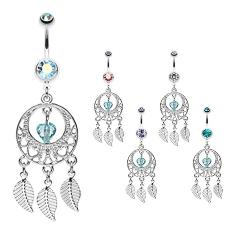Viridian Dreams Belly Button Ring Aurora Borealis