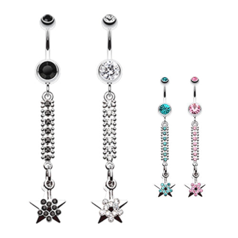 Wish Upon a Star Belly Ring Crystal