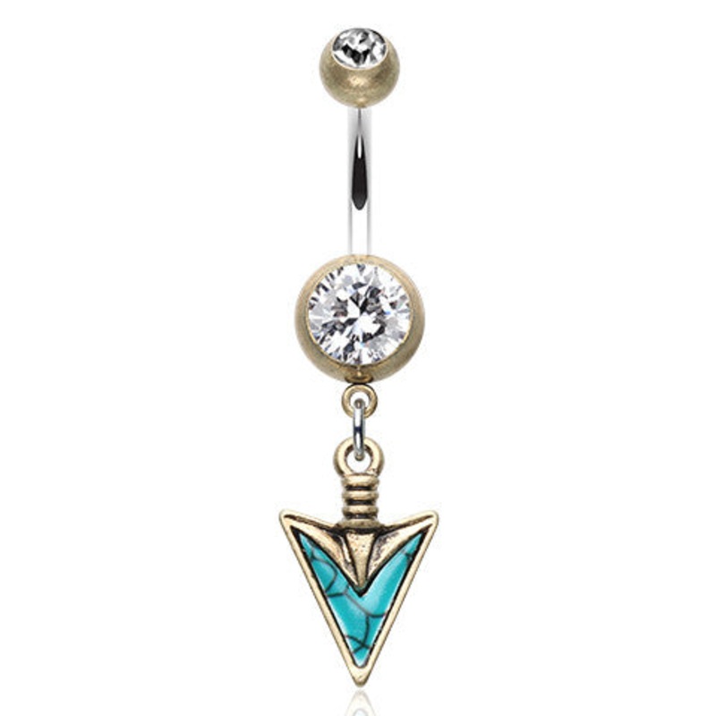 Wild Warrior Turquoise Belly Piercing Ring Aquamarine