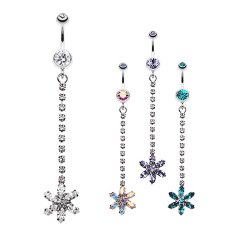 Zarina’s Lo Drop Daisy Belly Ring Crystal
