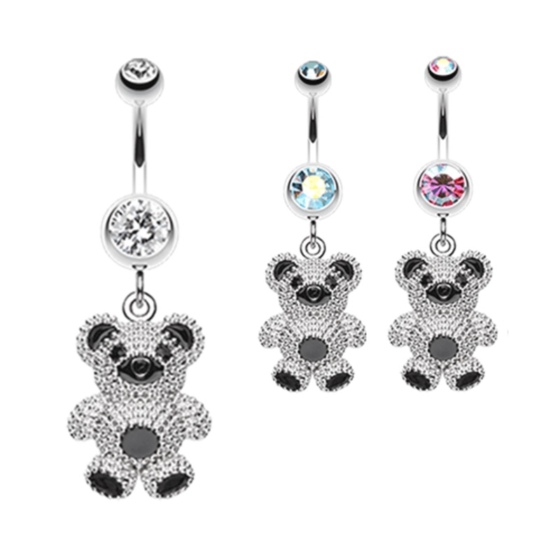 Adorable Teddy Bear Belly Dangle Crystal 3/8” (10mm)