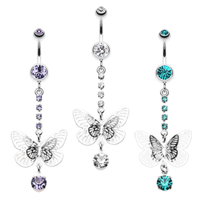 Whispering Spring Butterfly Belly Bar Aquamarine