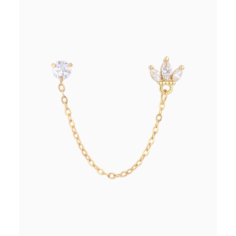 Crown Chain Earring Gold