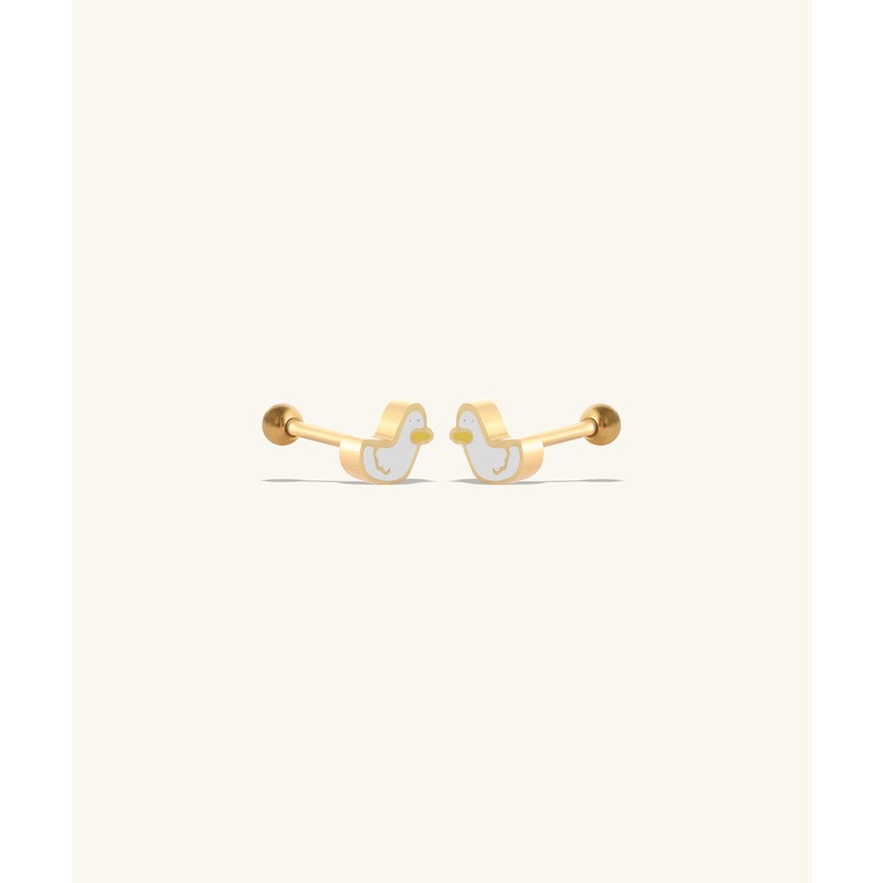 Cute Duck Studs Gold