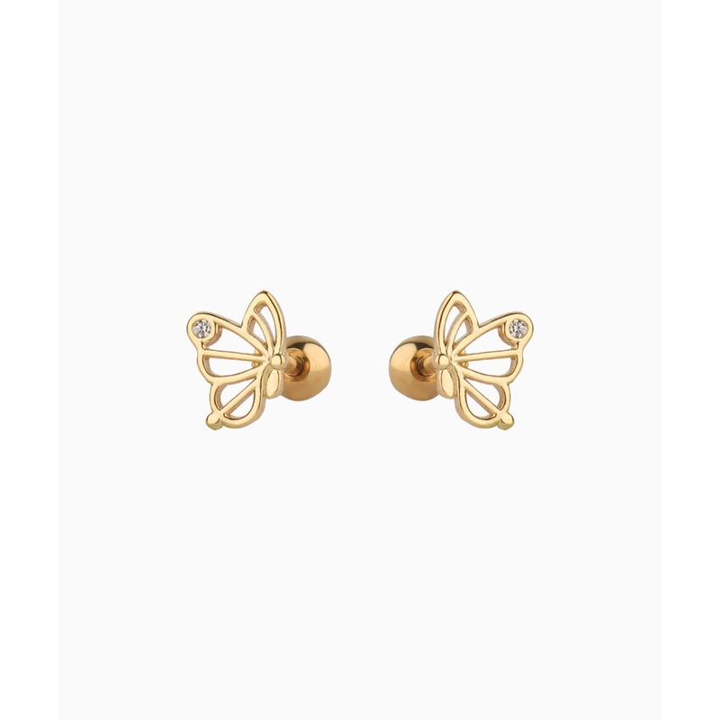 Glowing Butterfly Studs Gold