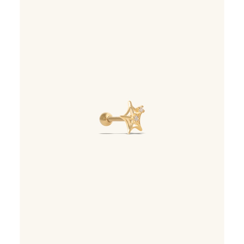 Twinkling Cobweb Stud Gold