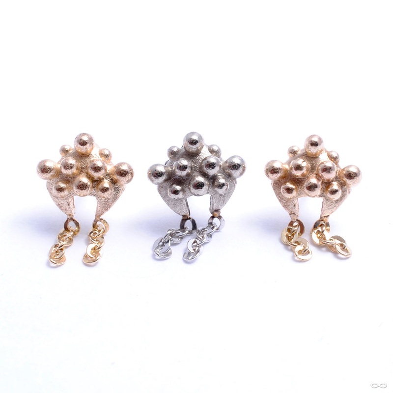 2 Chainz Press-fit End in Gold from Pupil Hall 14k White Gold