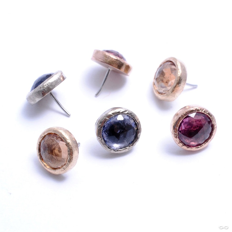 Extra Extra Try Press-fit End in Gold from Pupil Hall 14k White Gold Blue Violet Iolite