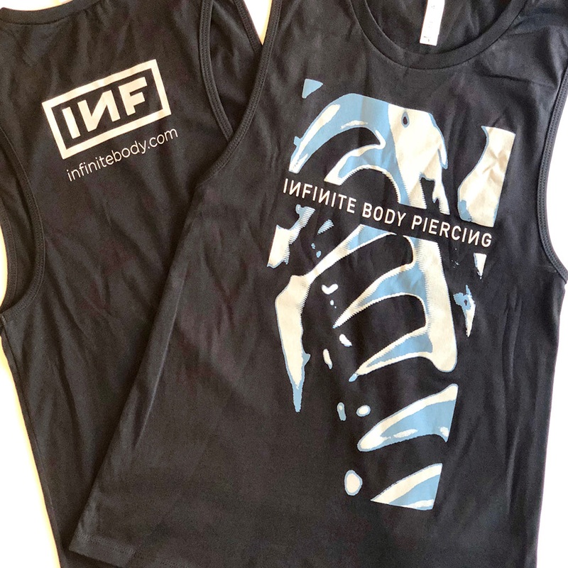 Pretty Hole Machine Muscle Tank Top SM Black