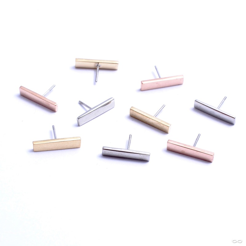 Rectangle Press-fit End in Gold from Anatometal 18k Rose Gold