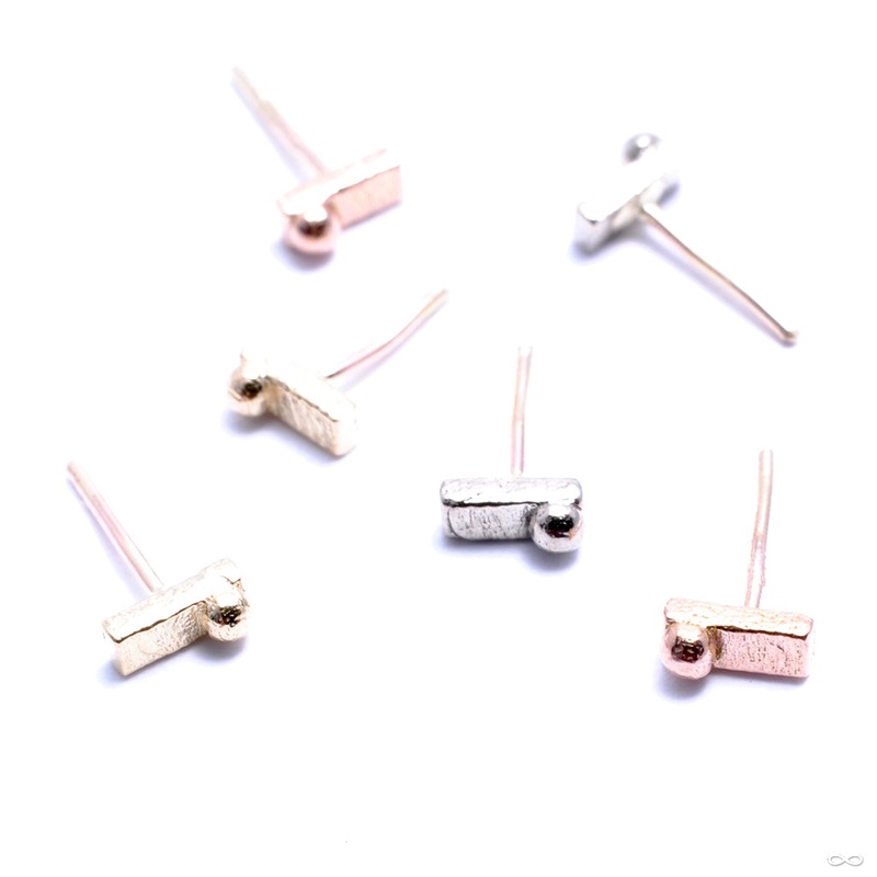 Rectangle with Dottie Press-fit End in Gold from Pupil Hall 14k Rose Gold
