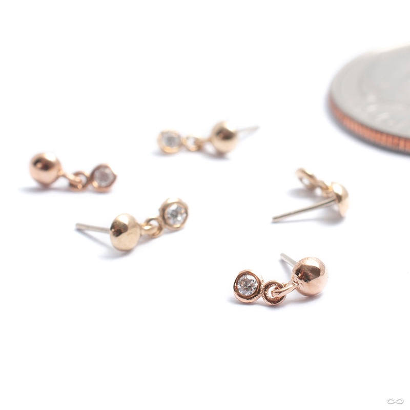 Warmer Press-fit End in Gold from Pupil Hall 14k Rose Gold Diamond