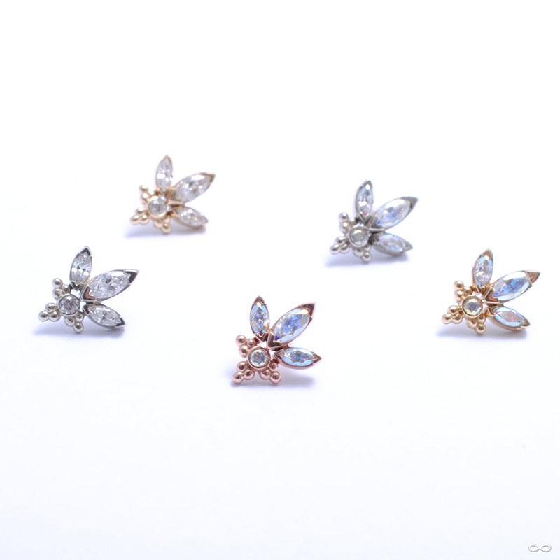 Audrey Press-fit End in Gold from LeRoi 14k Rose Gold Aurora Borealis