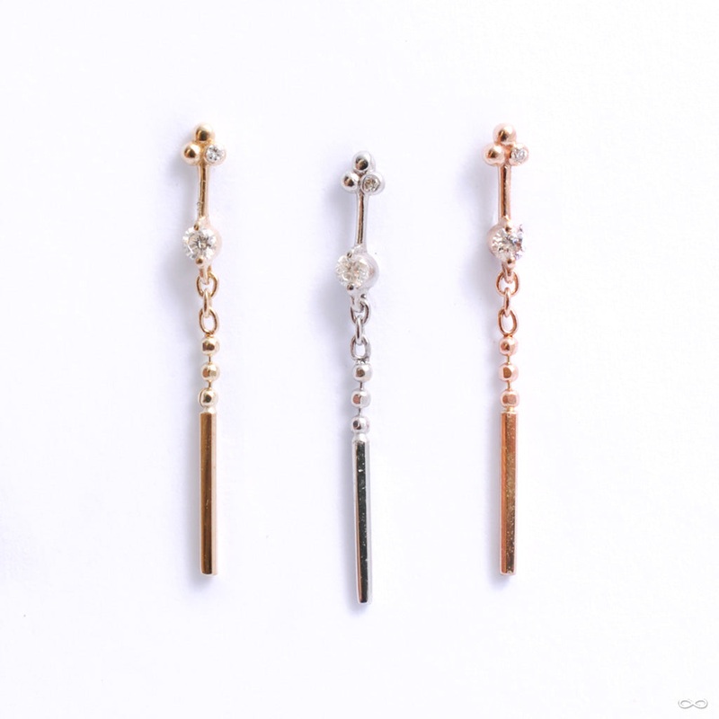 What Goes Up Press-fit End in Gold from Pupil Hall 14k Rose Gold Diamonds