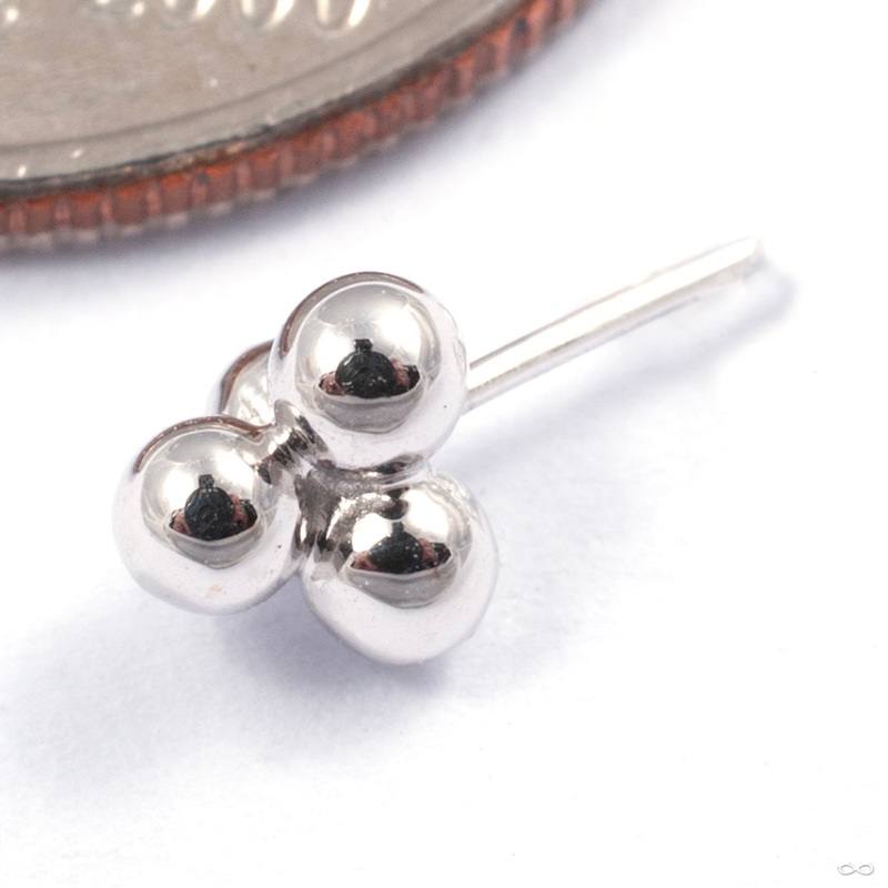 4 Bead Pyramid Press-fit End in Gold from Auris Jewellery 18k White Gold