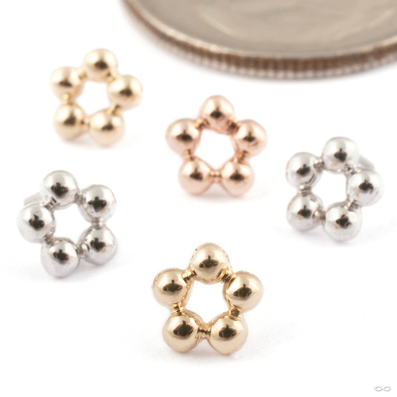5 Bead Circle Press-fit End in Gold from BVLA 14k Rose Gold