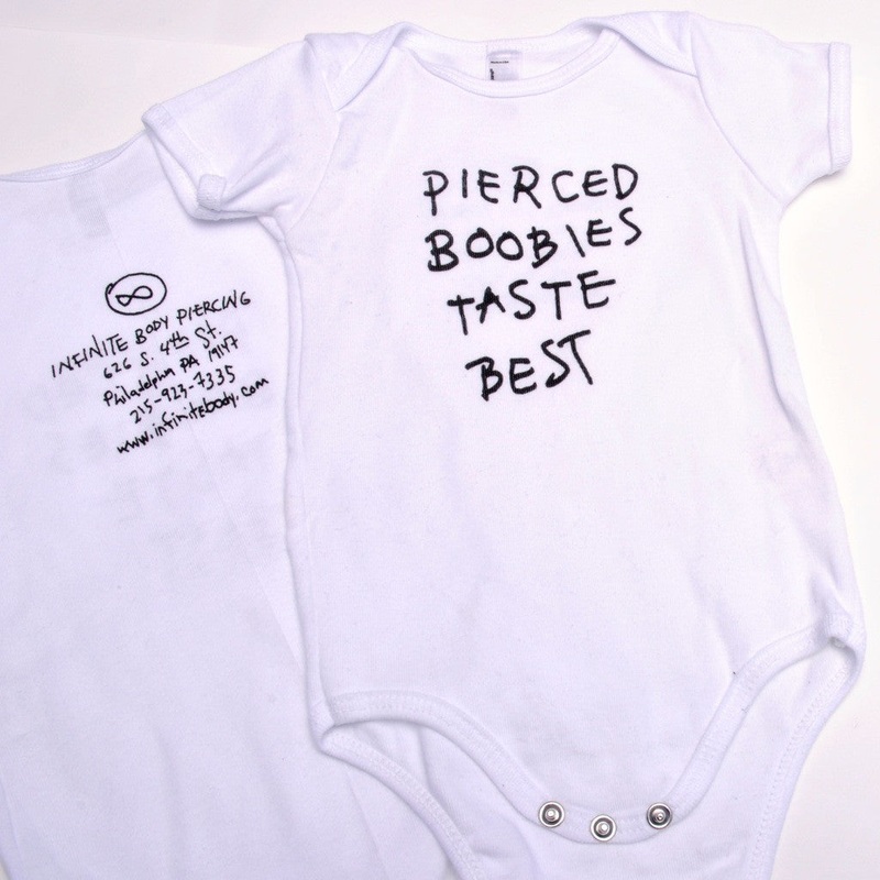 “Pierced Boobies Taste Best” Infant Onesie 3-6 Months