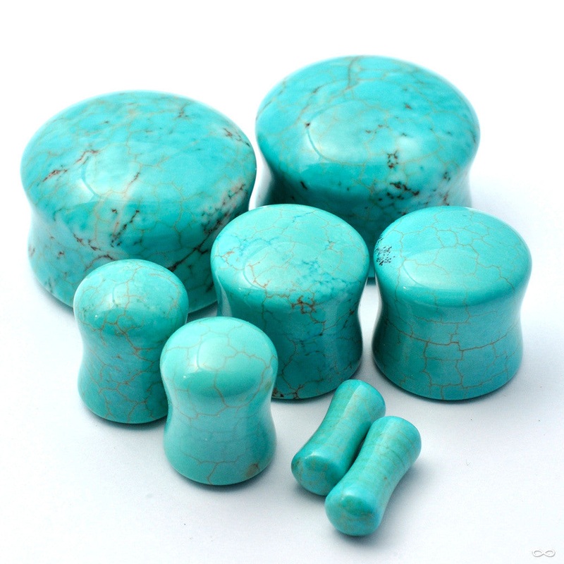 “Turquoise” Plugs & Eyelets from Diablo Organics 8g (3mm) Solid Plug