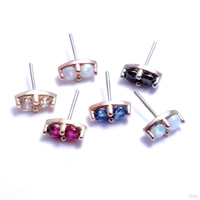 2 Stone Marquise Press-fit End in Gold from LeRoi 14k Rose Gold Amethyst