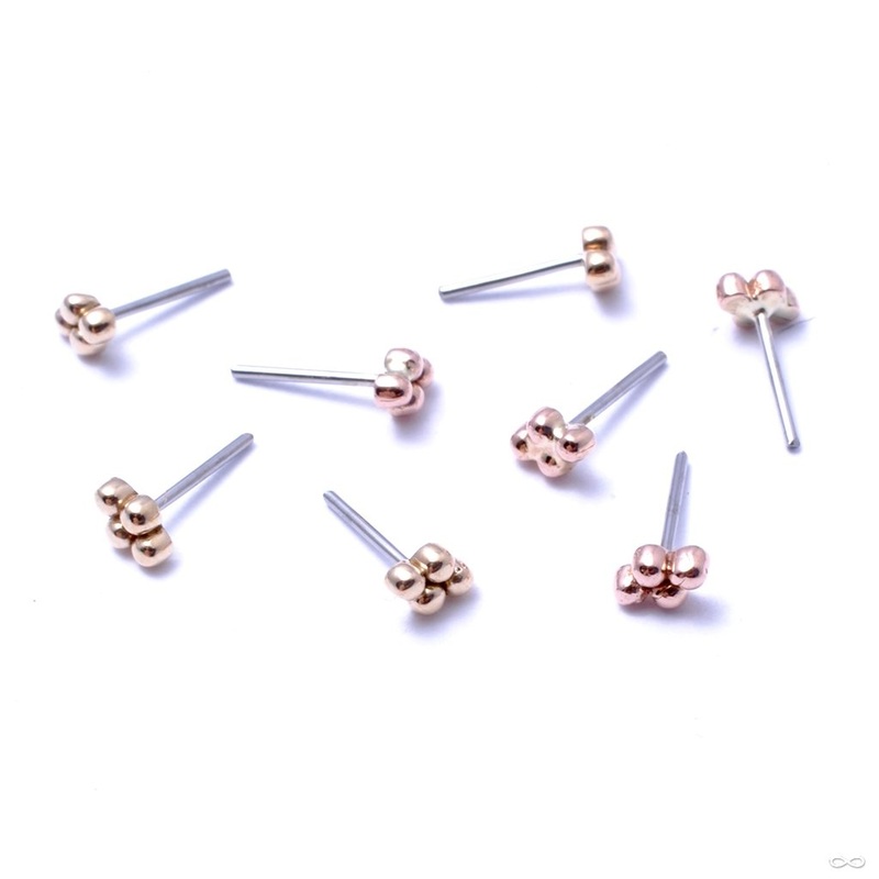 4 Bead Cluster Press-fit End in Gold from LeRoi 14k Rose Gold