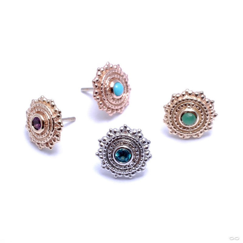Afghan Press-fit End in Gold from BVLA 14k Rose Gold Gold Bead
