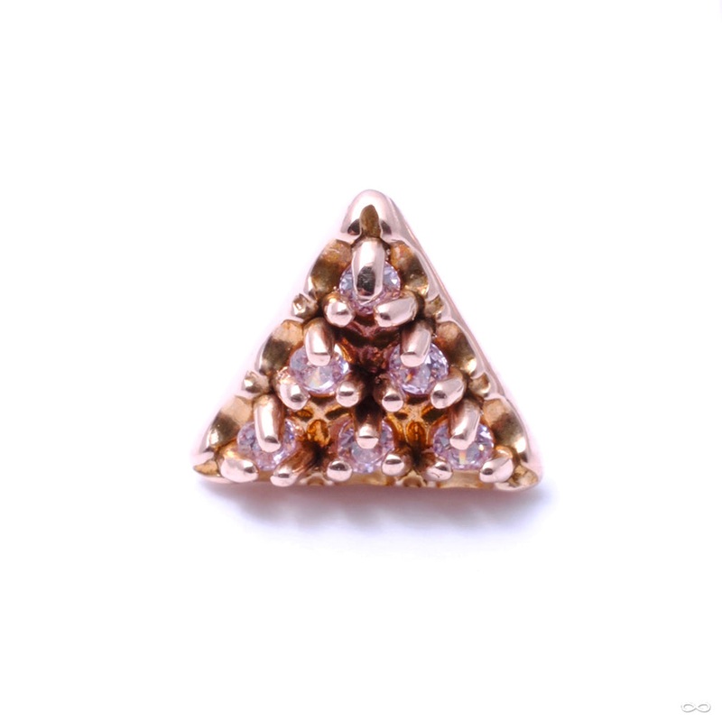 6 Stone Triangle Press-fit End in Gold from LeRoi 14k Rose Gold Pink