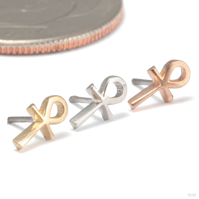 Ankh Press-fit End in Gold from Tawapa 14k Rose Gold