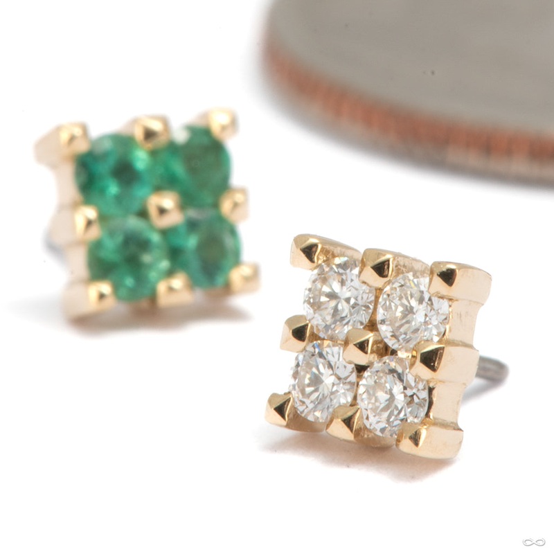 Argo Press-fit End in Gold from Tether Jewelry 14k Yellow Gold Diamond