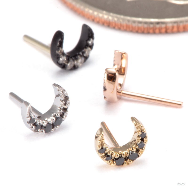 Ayla Press-fit End in Gold from Modern Mood 14k Gold with Black Rhodium Plating Diamond