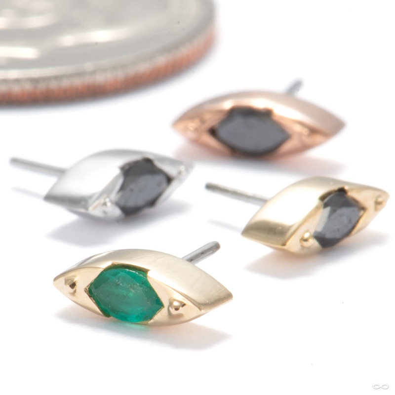 Andromeda Press-fit End in Gold from Tether Jewelry 14k Rose Gold Black Diamond