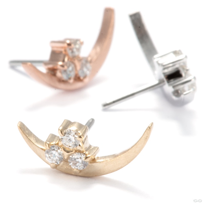 Apollo Press-fit End in Gold from Tether Jewelry 14k Rose Gold Diamond